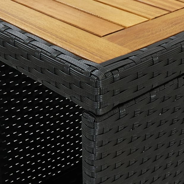 Outdoor Bar Table with Storage – Rattan, Black Image 2