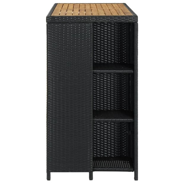 Outdoor Bar Table with Storage – Rattan, Black Image 4