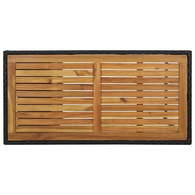 Outdoor Bar Table with Storage – Rattan, Black Image 6