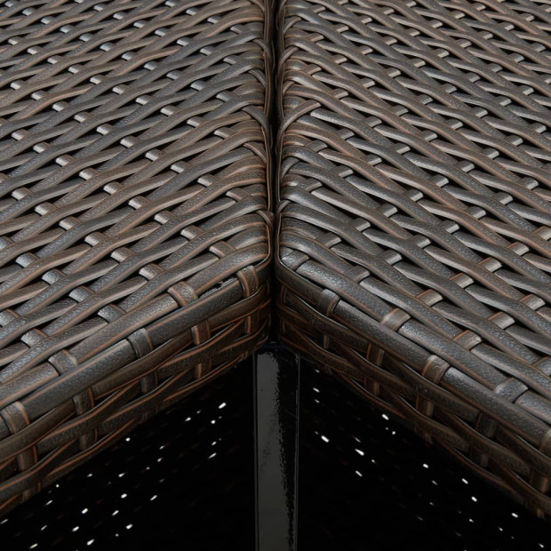Corner Bar Table Brown 100x50x105 Cm Poly Rattan Image 2