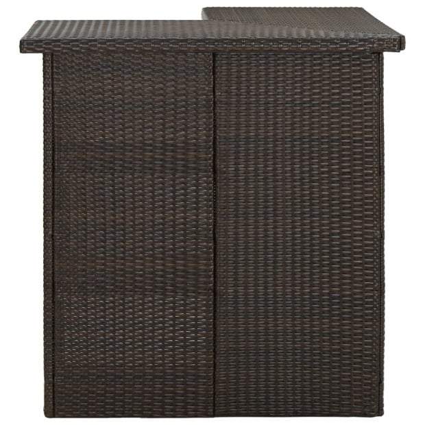 Corner Bar Table Brown 100x50x105 Cm Poly Rattan Image 3