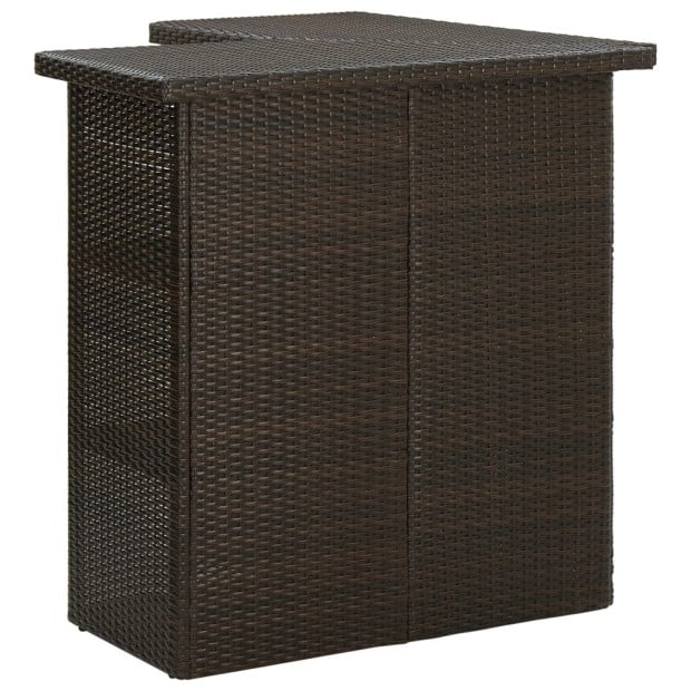 Corner Bar Table Brown 100x50x105 Cm Poly Rattan Image 4