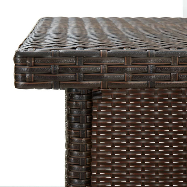 Corner Bar Table Brown 100x50x105 Cm Poly Rattan Image 6