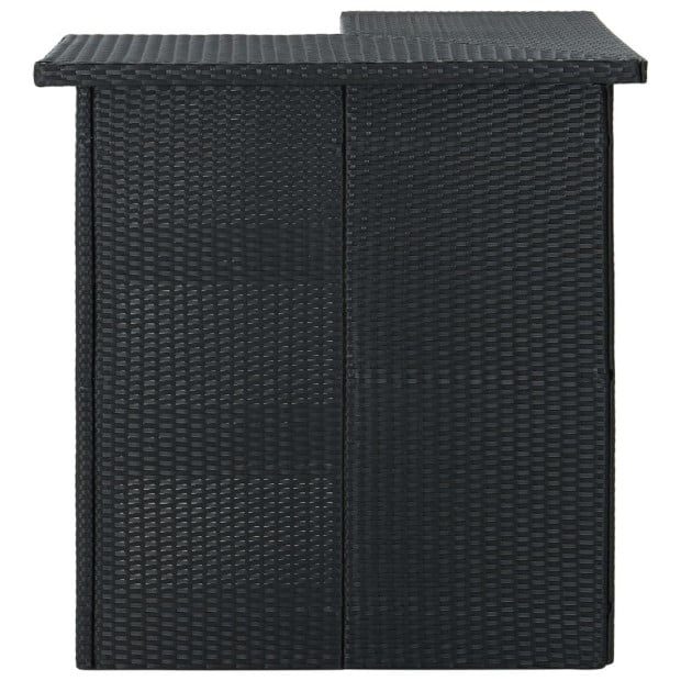 Corner Bar Table Black 100x50x105 Cm Poly Rattan Image 3