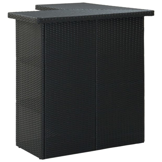 Corner Bar Table Black 100x50x105 Cm Poly Rattan Image 4