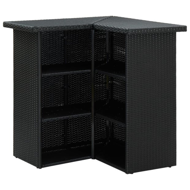 Corner Bar Table Black 100x50x105 Cm Poly Rattan Image 5