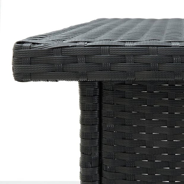 Corner Bar Table Black 100x50x105 Cm Poly Rattan Image 6