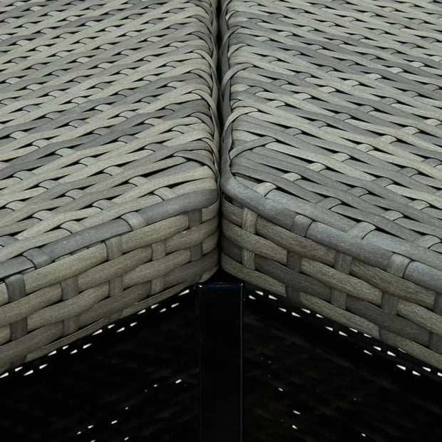 Corner Bar Table Grey 100x50x105 Cm Poly Rattan Image 2