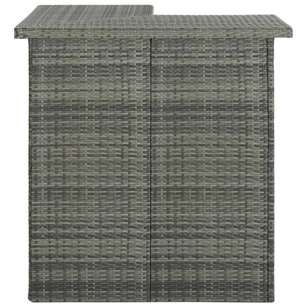 Corner Bar Table Grey 100x50x105 Cm Poly Rattan Image 3