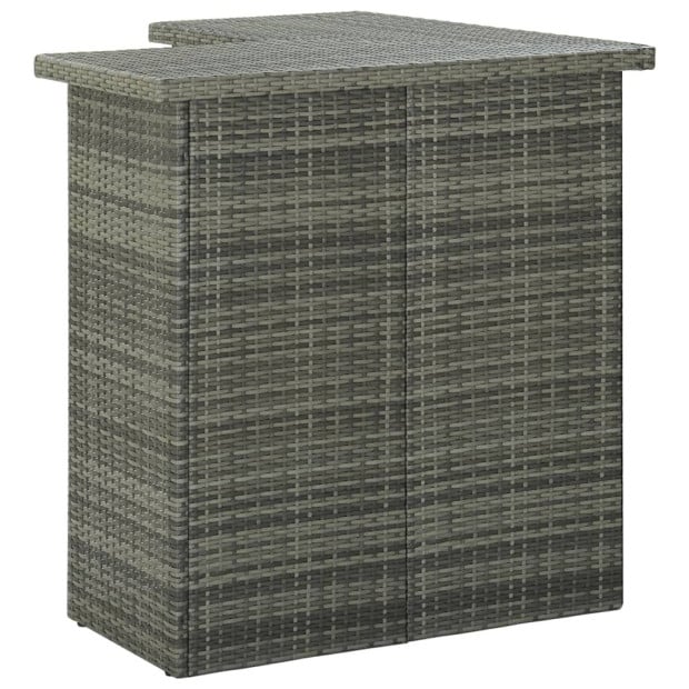 Corner Bar Table Grey 100x50x105 Cm Poly Rattan Image 4