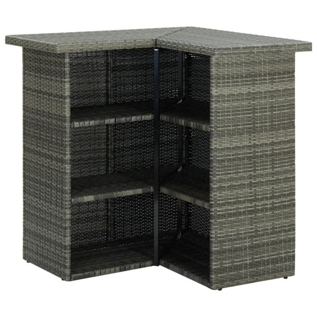 Corner Bar Table Grey 100x50x105 Cm Poly Rattan Image 5