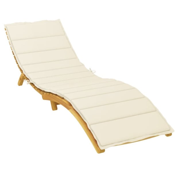Sun Lounger Cushion Cream 200x50x3cm Fabric Image 2