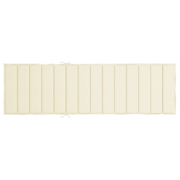 Sun Lounger Cushion Cream 200x50x3cm Fabric Image 4