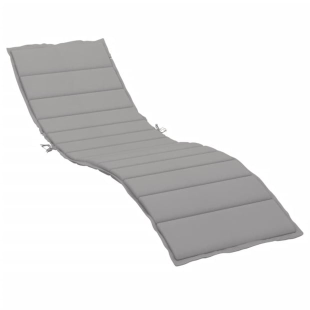Sun Lounger Cushion Grey 200x60x3 Cm Fabric