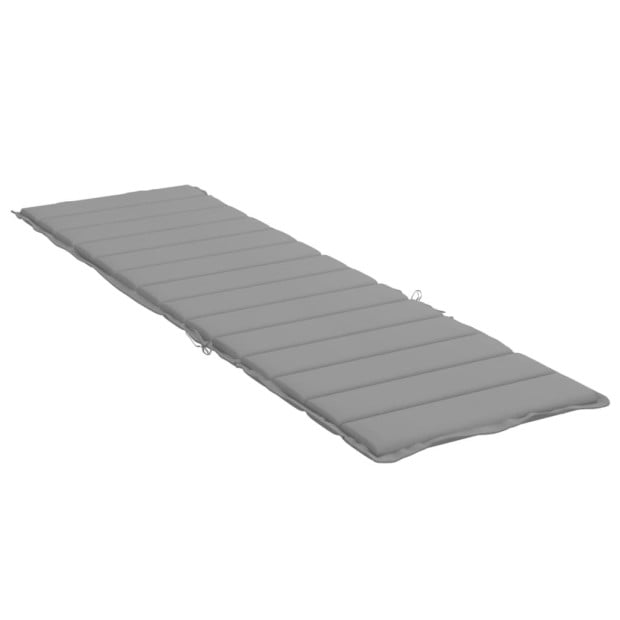 Sun Lounger Cushion Grey 200x60x3 Cm Fabric Image 3