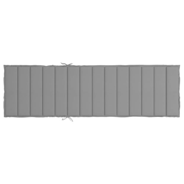 Sun Lounger Cushion Grey 200x60x3 Cm Fabric Image 4