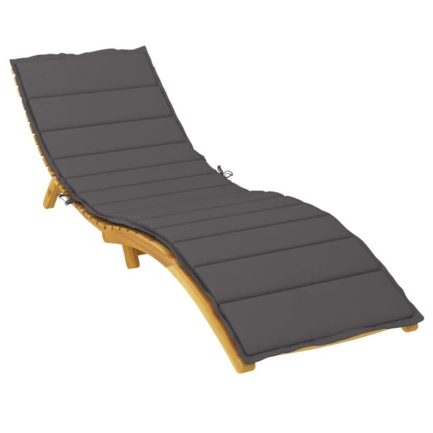 Sun Lounger Cushion Anthracite 200x70x3cm Fabric Image 2