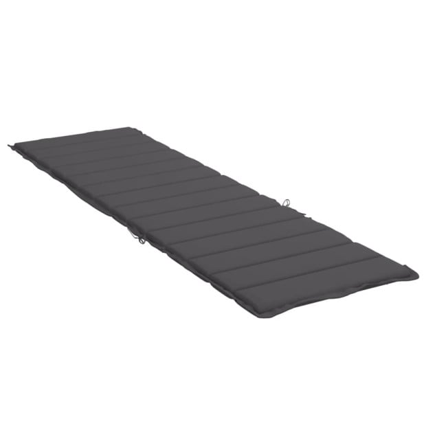 Sun Lounger Cushion Anthracite 200x70x3cm Fabric Image 3