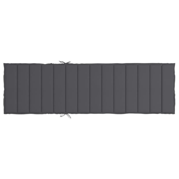 Sun Lounger Cushion Anthracite 200x70x3cm Fabric Image 4