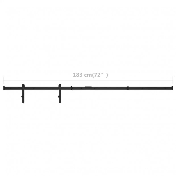Mini Sliding Barn Door Kit Carbon Steel 183 Cm Image 6