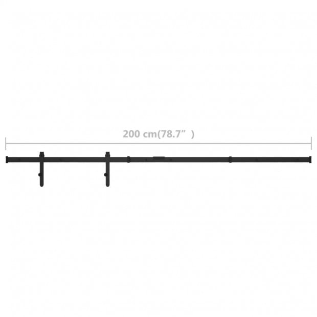 Mini Sliding Barn Door Kit Carbon Steel 200 Cm Image 6