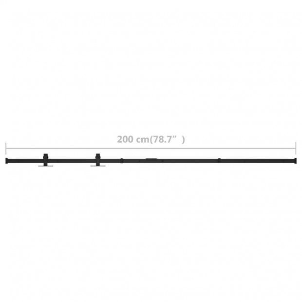 Mini Sliding Barn Door Kit Carbon Steel 200 Cm Image 5