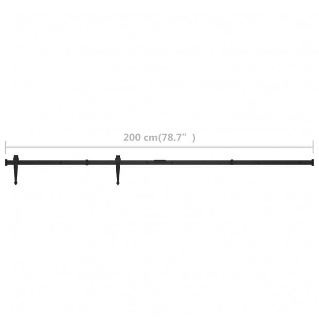 Mini Sliding Barn Door Kit Carbon Steel Length 200 Cm Width 100 Cm Image 6