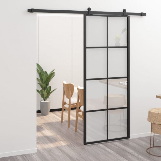 Sliding Door Aluminium And Esg Glass With Hardware 76x205cm Image 3