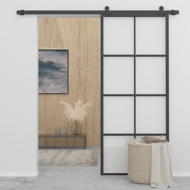 Sliding Door Aluminium And Esg Glass With Hardware 90x205cm Image 3