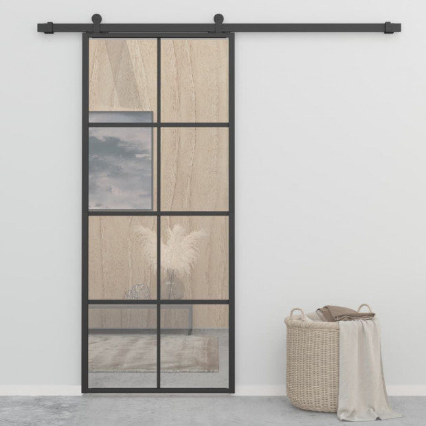 Sliding Door Aluminium And Esg Glass With Hardware 90x205cm Image 2