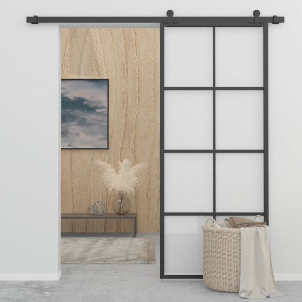 Sliding Door Aluminium And Esg Glass With Hardware 90x205cm Image 2