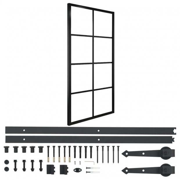 Sliding Door Aluminium And Esg Glass With Hardware 102.5x205cm