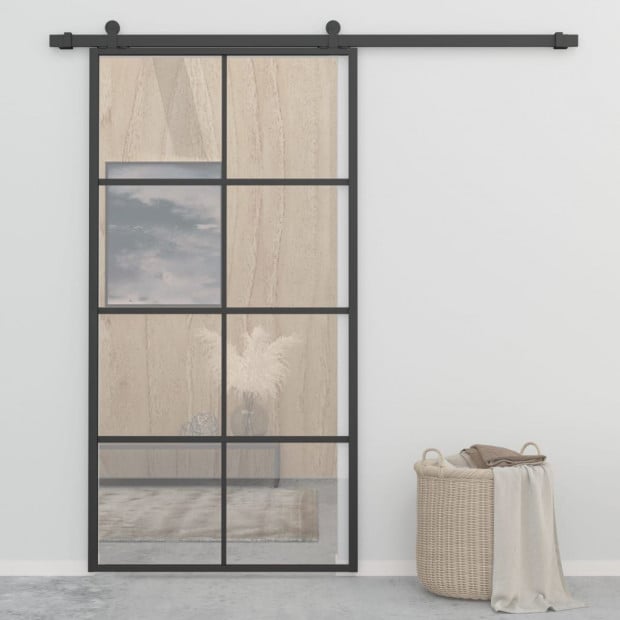 Sliding Door Aluminium And Esg Glass With Hardware 102.5x205cm Image 2