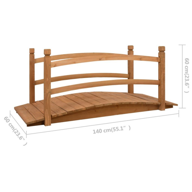 Garden Bridge 140x60x60 Cm Solid Firwood Image 6