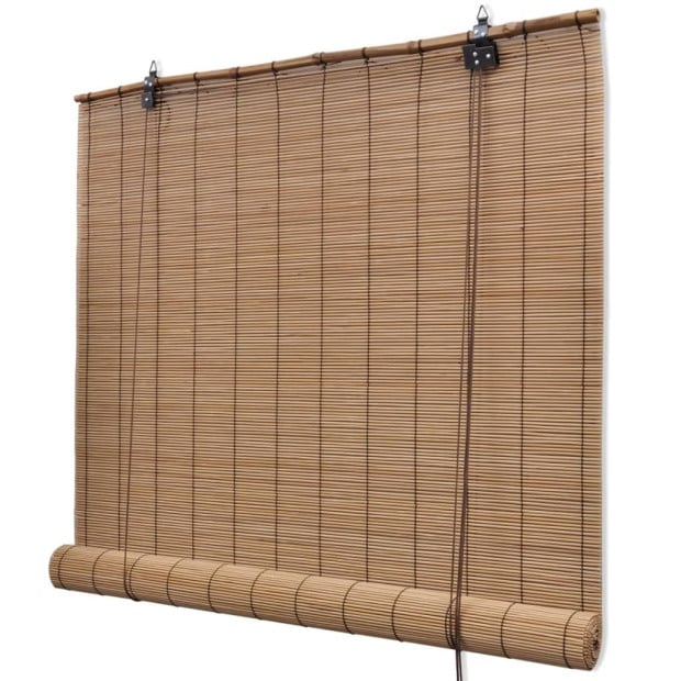 Bamboo Roller Blinds 2 Pcs Brown 120 X 220 Cm Image 3