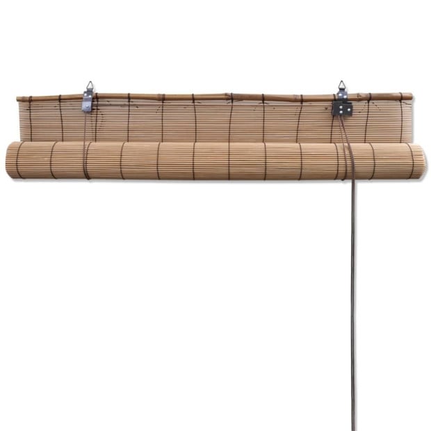 Bamboo Roller Blinds 2 Pcs Brown 120 X 220 Cm Image 4
