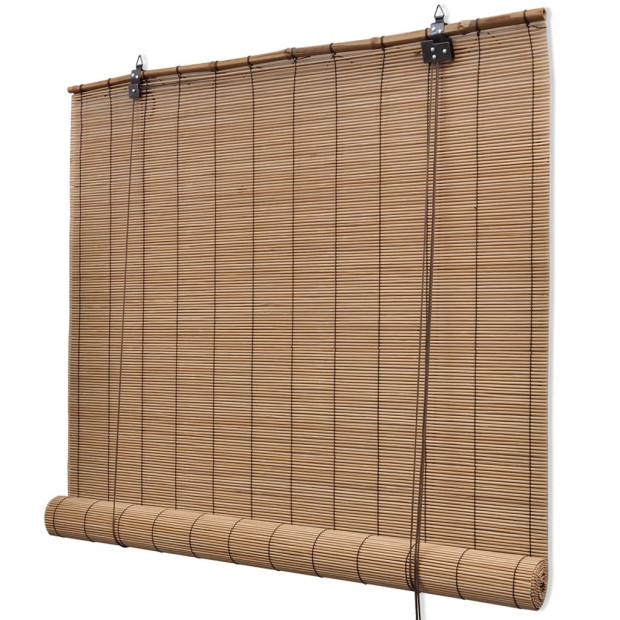Bamboo Roller Blinds 2 Pcs 150 X 220 Cm Brown Image 3
