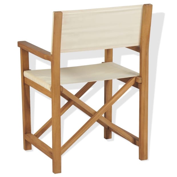 Folding Directors Chairs 2 Pcs Solid Teak Wood Image 5