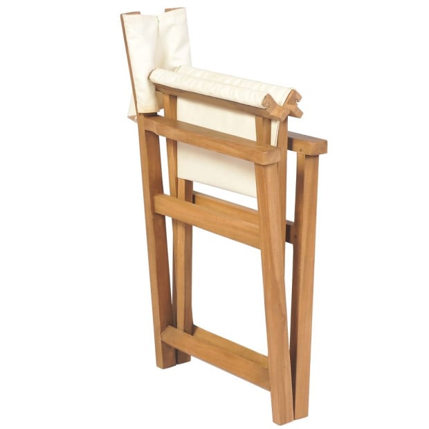 Folding Directors Chairs 2 Pcs Solid Teak Wood Image 6