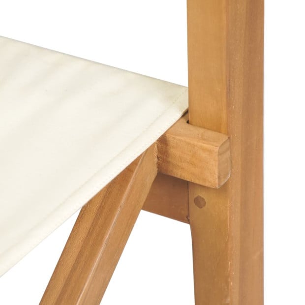 Folding Directors Chairs 2 Pcs Solid Teak Wood Image 10