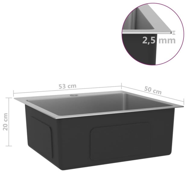 148758 Handmade Kitchen Sink Stainless Steel Image 8