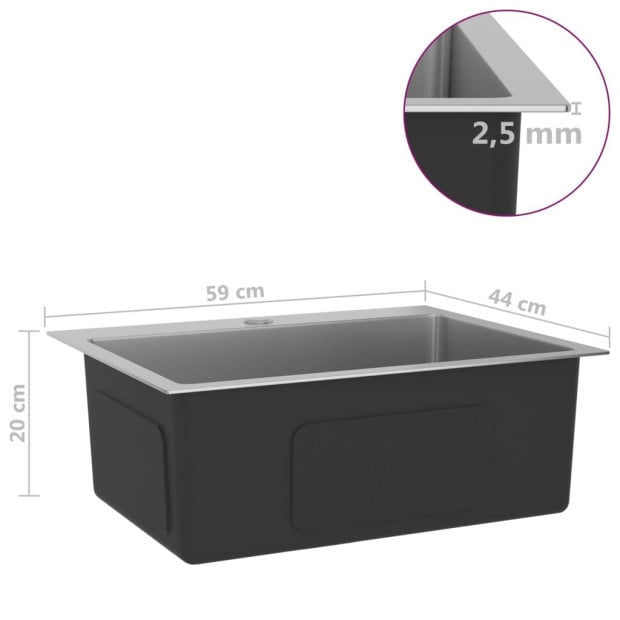 148762 Handmade Kitchen Sink Stainless Steel Image 8
