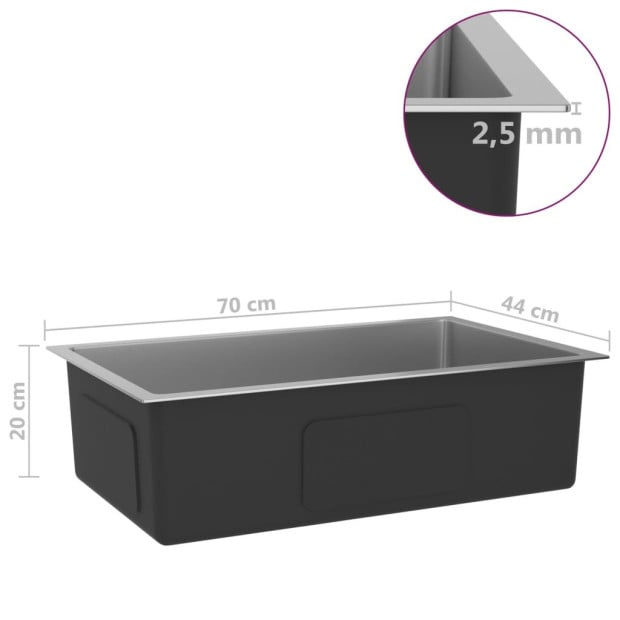 148766 Handmade Kitchen Sink Stainless Steel Image 7