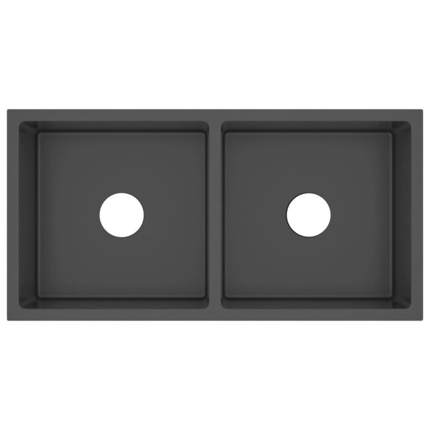 148773  Handmade Kitchen Sink Black Stainless Steel Image 2