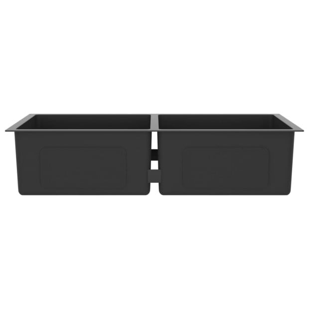 148773  Handmade Kitchen Sink Black Stainless Steel Image 4
