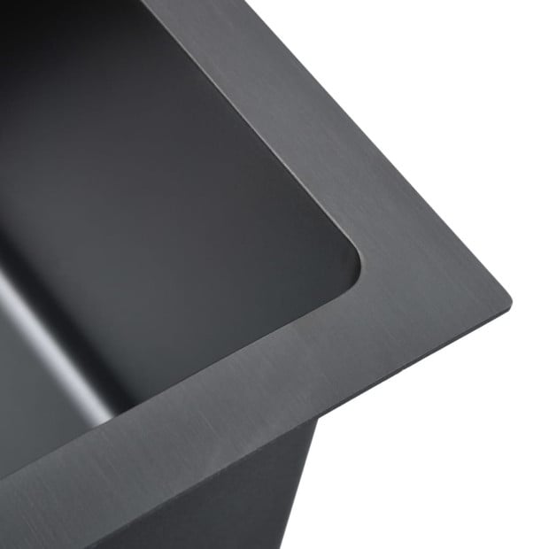 148773  Handmade Kitchen Sink Black Stainless Steel Image 6