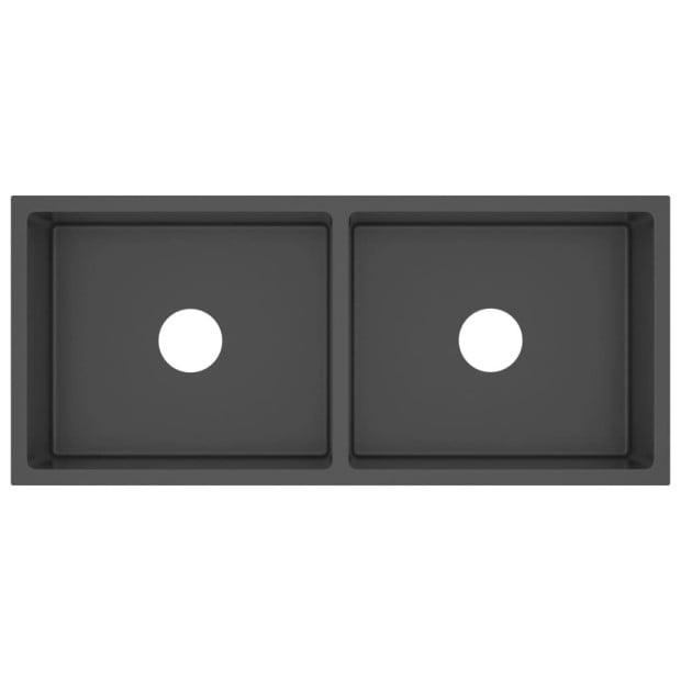 148775 Handmade Kitchen Sink Black Stainless Steel Image 2