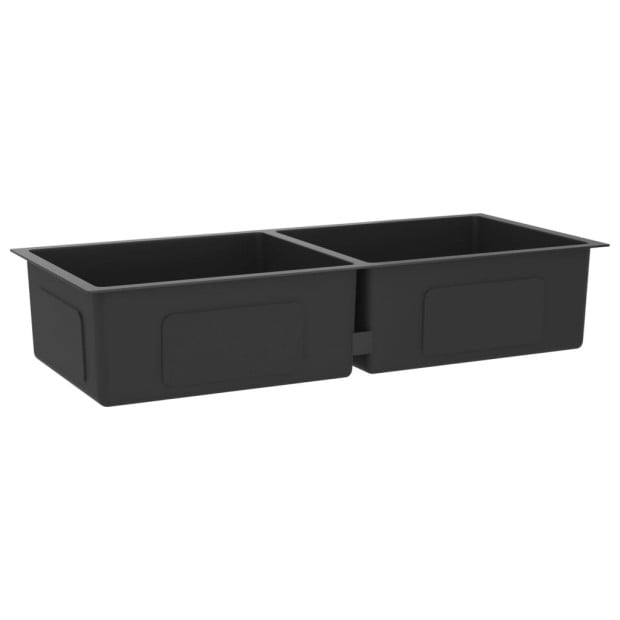 148775 Handmade Kitchen Sink Black Stainless Steel Image 3