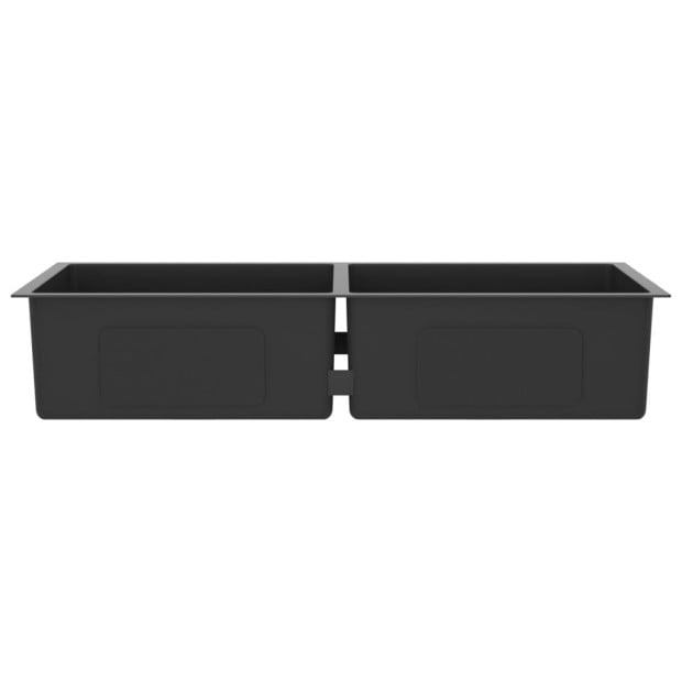 148775 Handmade Kitchen Sink Black Stainless Steel Image 4