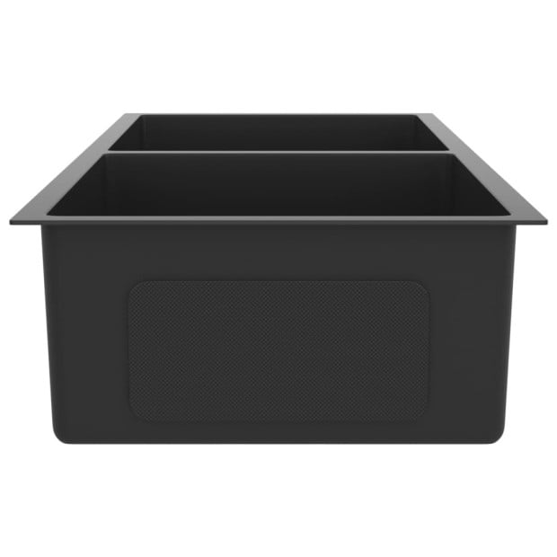 148775 Handmade Kitchen Sink Black Stainless Steel Image 5